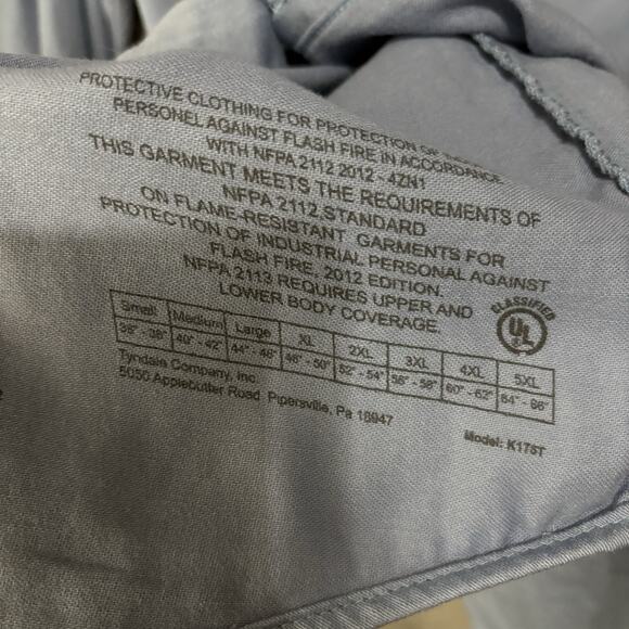 Tyndale FR Flame Resistant Shirt Mens Sz L Blue Pockets Workwear Utility USA - Picture 7 of 9